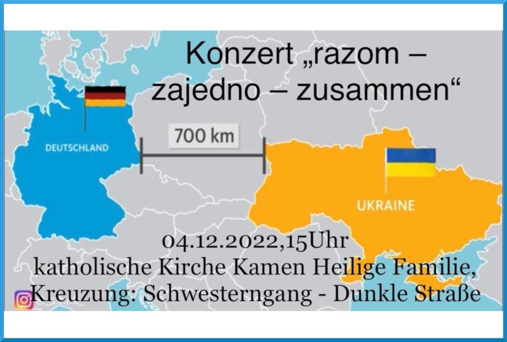 Landkarte mit eingefärbten Flächen Deutschland und Ukraine