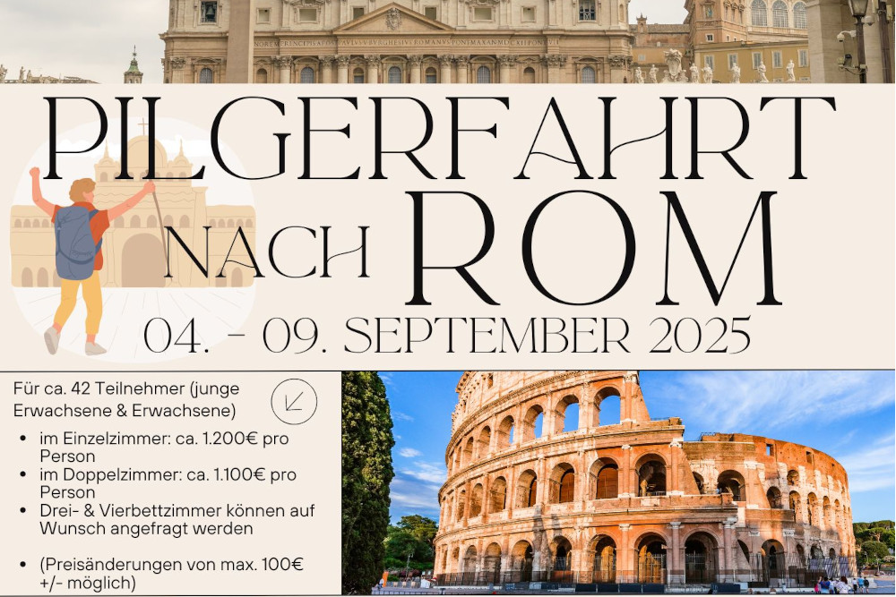 Plakat zur Pilgerfahrt nach Rom