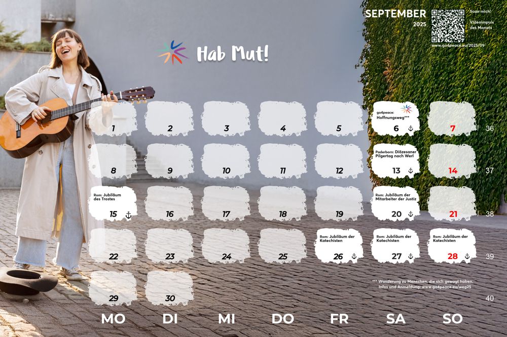 Foto einer Seite des Wandkalenders zum Heiligen Jahr 2025